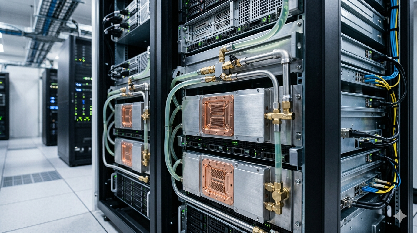 Direct to chip cooling AI data center cold plate liquid cooling GPU rack 2026