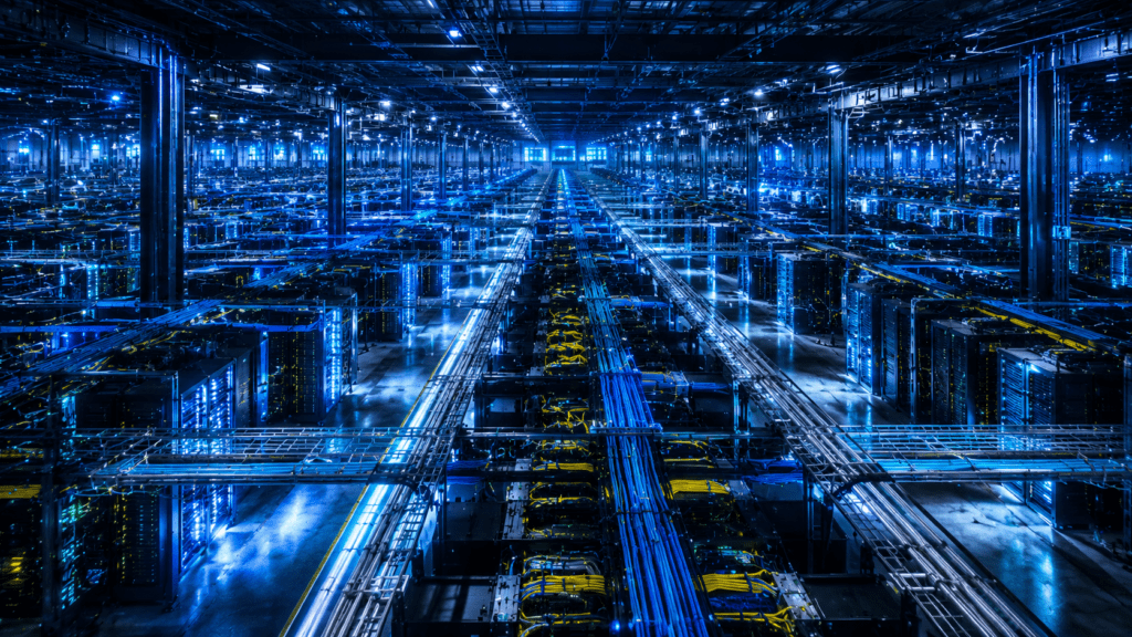 Google Virgo AI data center network design shift two-layer fabric 134000 TPU bandwidth latency