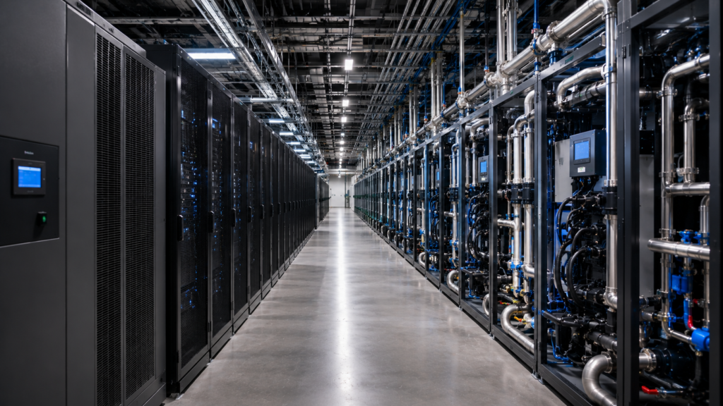 direct air cooling AI data centers reinvent die 2026 rack density 30kW hybrid thermal management liquid transition