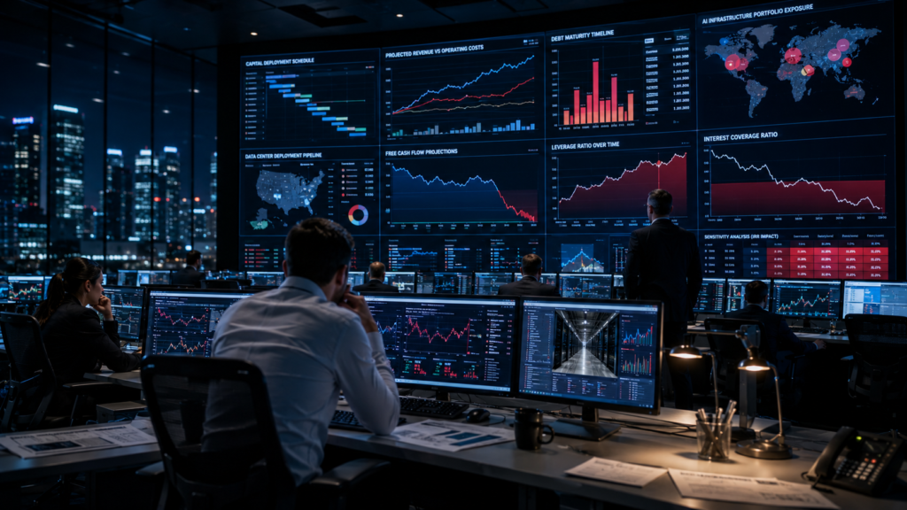AI infrastructure investment cycle dangerous phase demand validation 2026 capital structures debt timelines neocloud hyperscaler survival