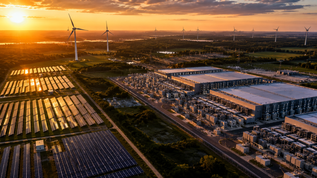 hyperscaler power purchase agreement structure 2026 AI infrastructure Google Microsoft Amazon renewable solar wind nuclear