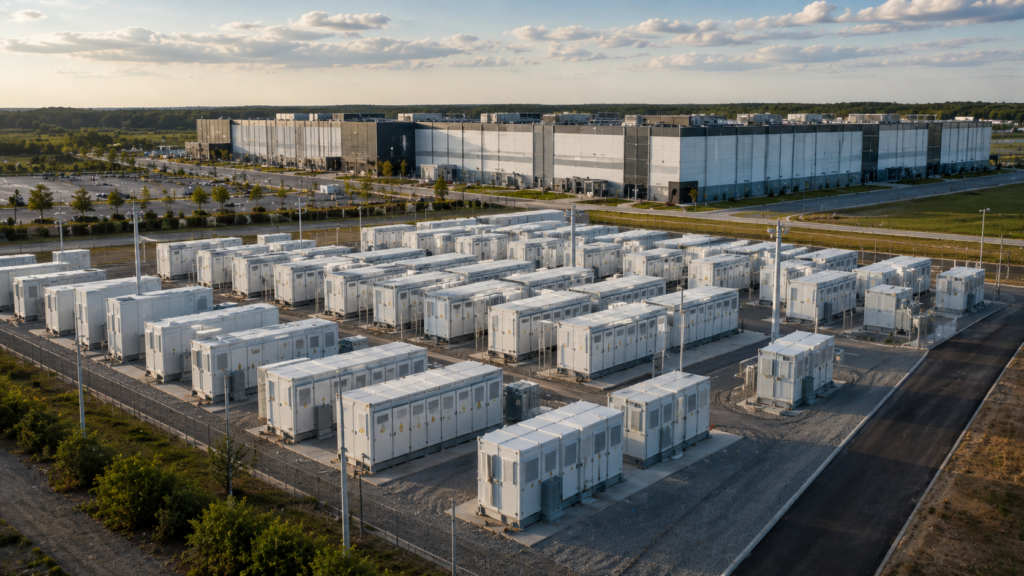 Battery storage AI data center demand market rebuilt 2026