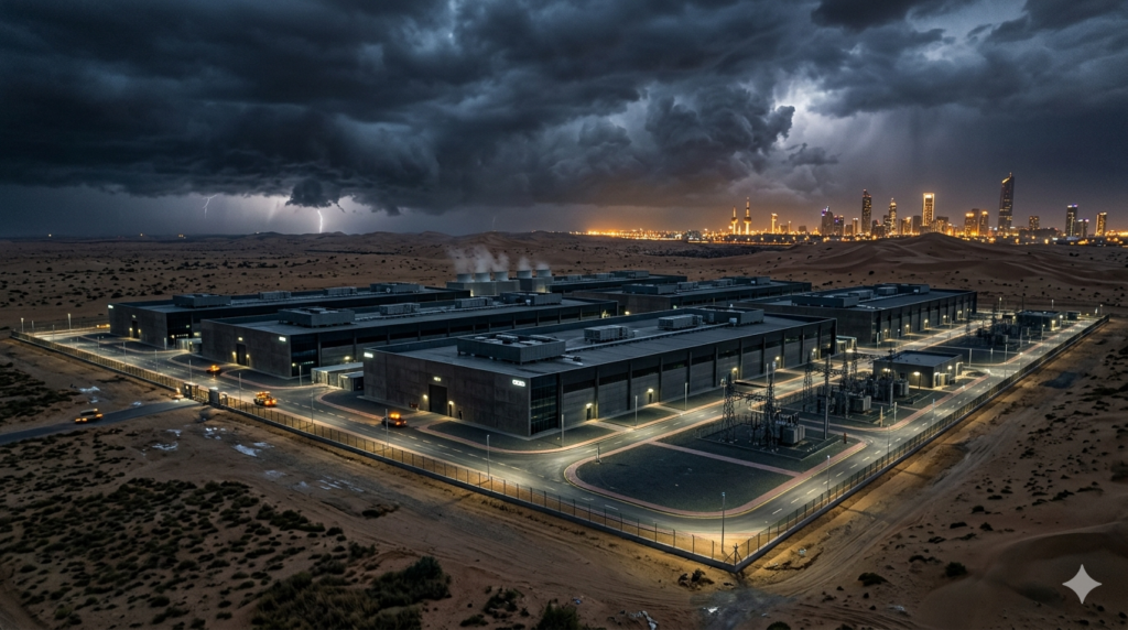 Gulf AI infrastructure physical security drone strikes AWS UAE Bahrain Iran risk calculus