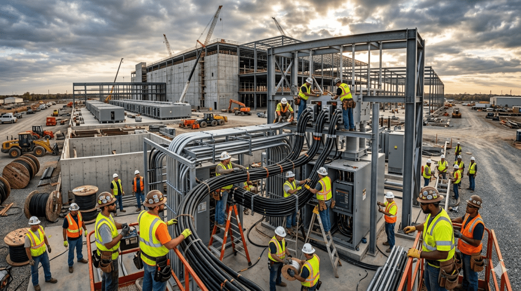 AI infrastructure workforce crisis skilled labor electrician engineer data center training pipeline shortage